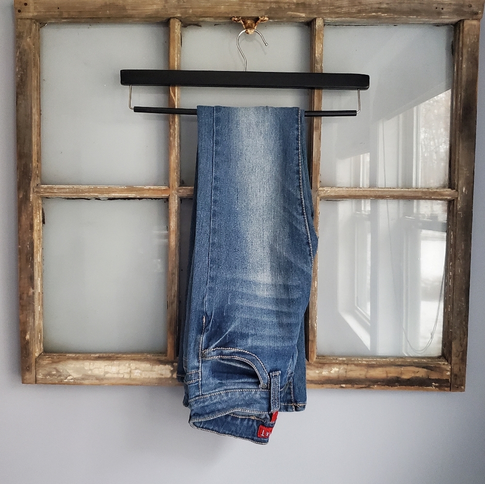 Red Rivet Bootcut Distressed Jeans - Picture 2 of 15